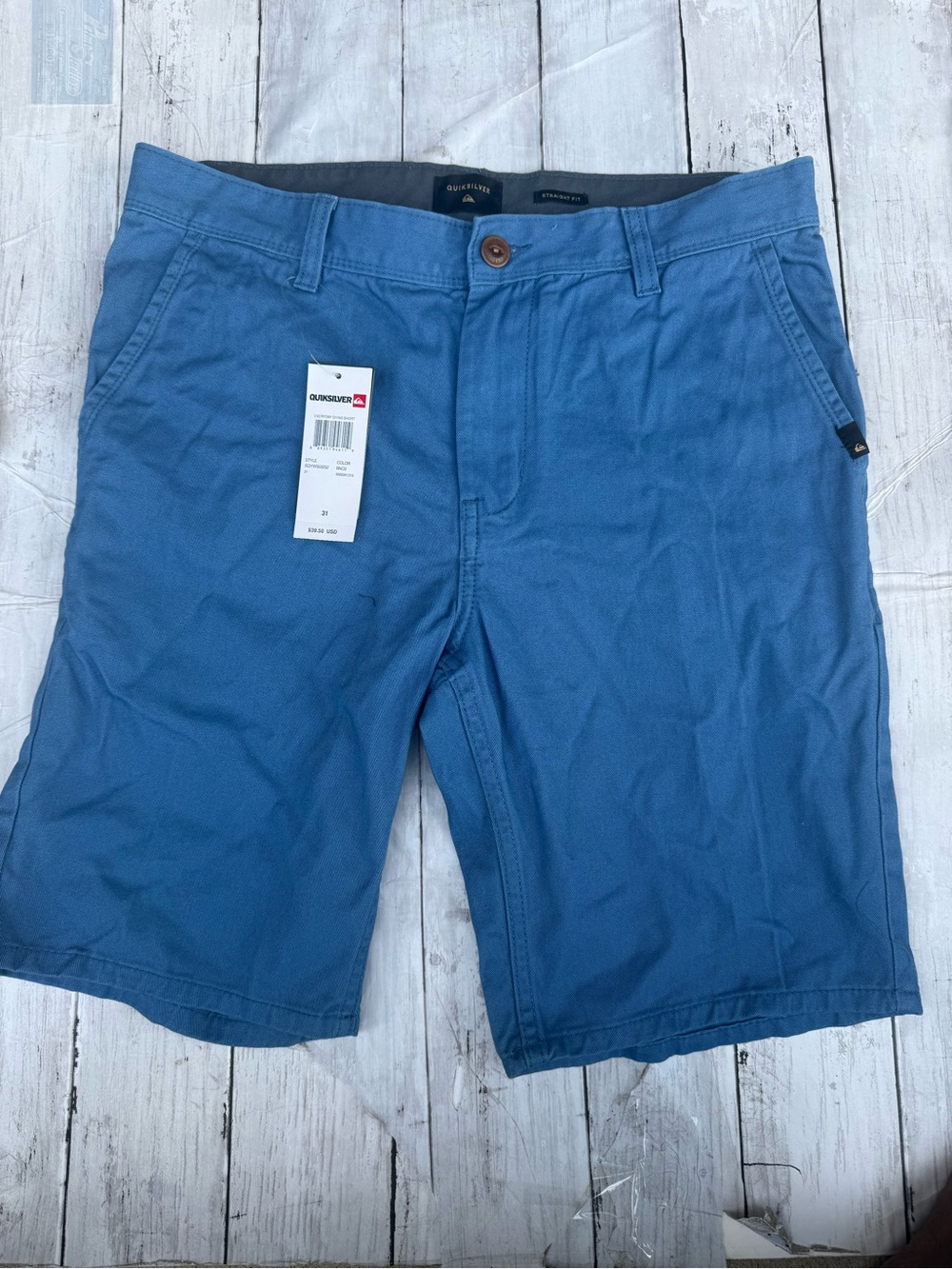 Quiksilver Men's Slate Blue Flat Front Chino Shorts